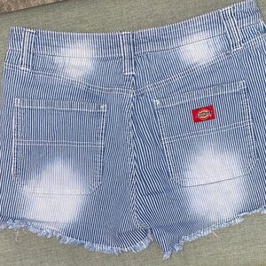 Dickies Women's Blue Pinstripe Jean Shorts